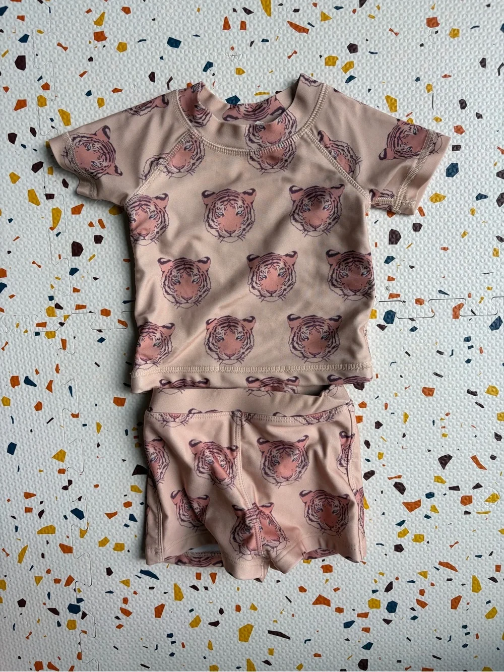 kate quinn Tiger Print Kids Rashguard Swim Set